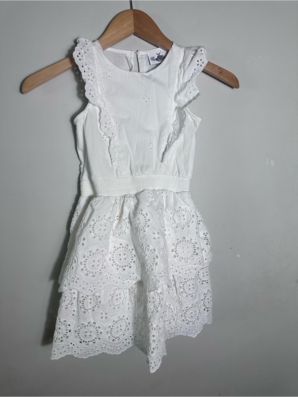 Rare Editions White Eyelet Ruffle Dress